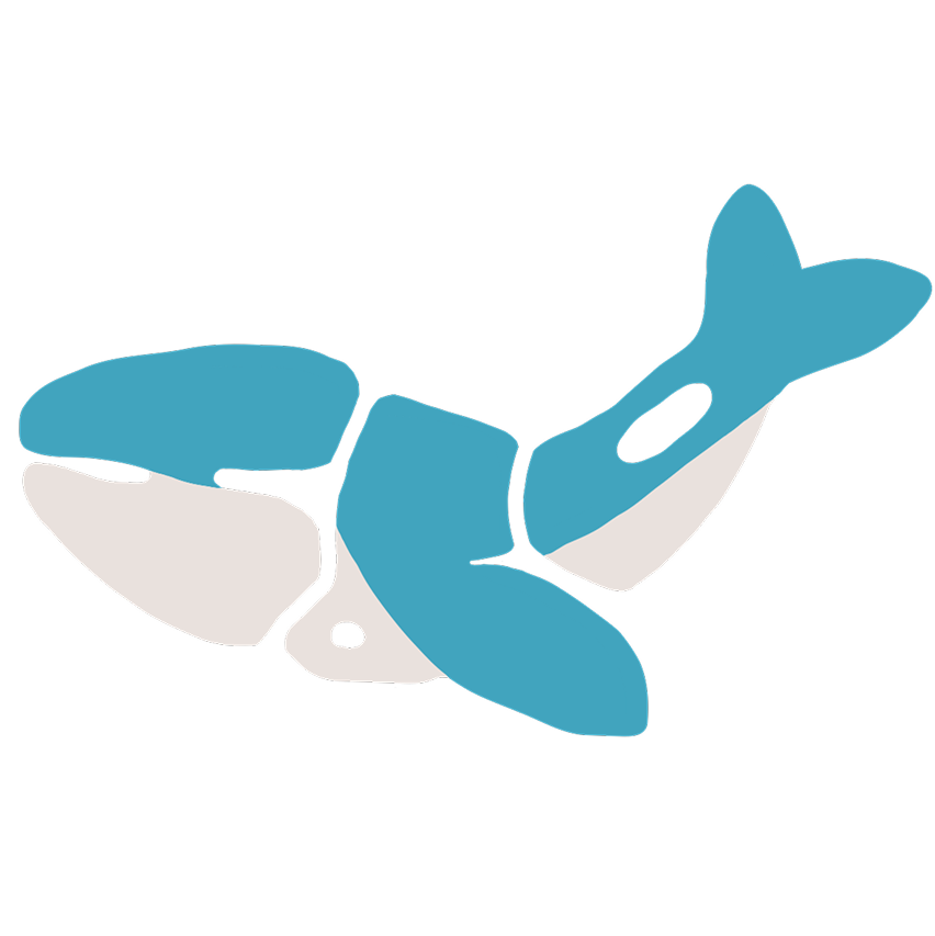 ロゴ：クジラの形をしたロゴ